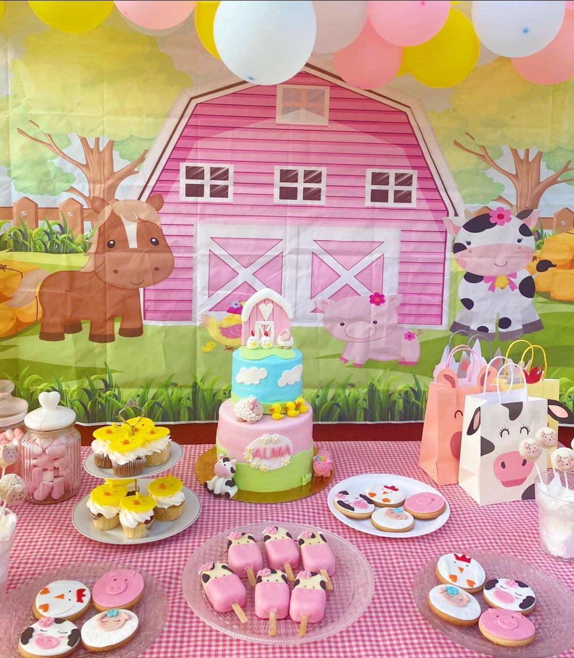 Mesa dulce personalizada granja - Imagen 1