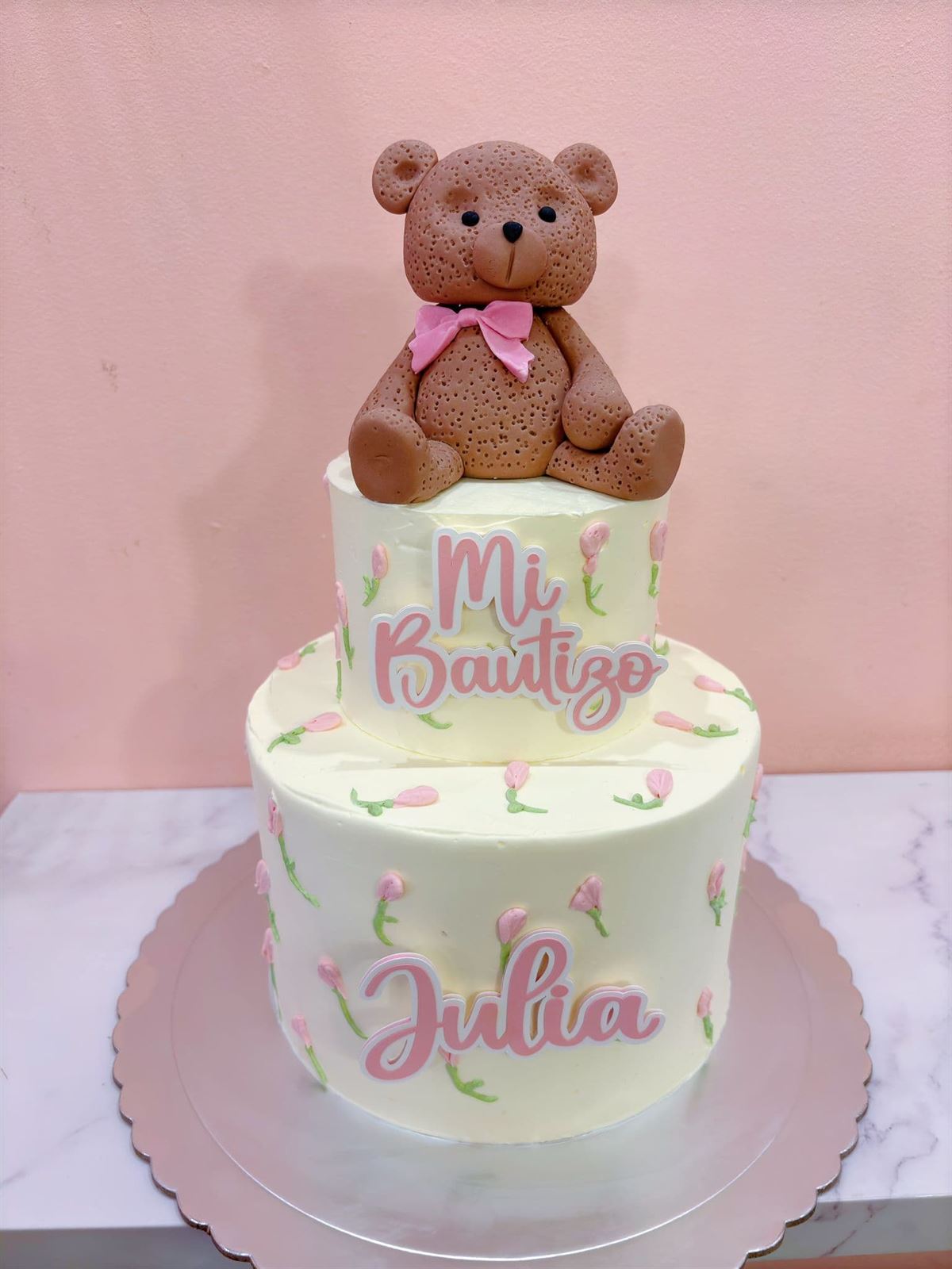 Tarta personalizada bautizo niña - Imagen 1
