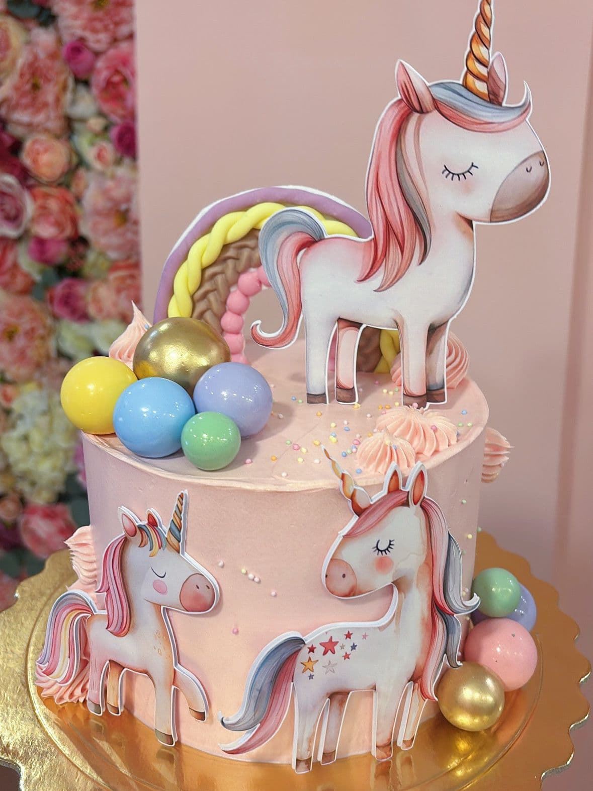 Tarta personalizada unicornios - Imagen 1