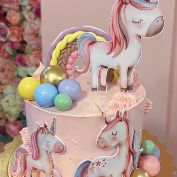 Tarta personalizada unicornios - Imagen 1